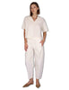 Women's off-white cotton Rounded balloon trousers PRUX OVO_BUTTER