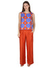 Pantaloni Elastic Waist Trousers in lino arancione Donna JABPN0001-F1369-1254 2520