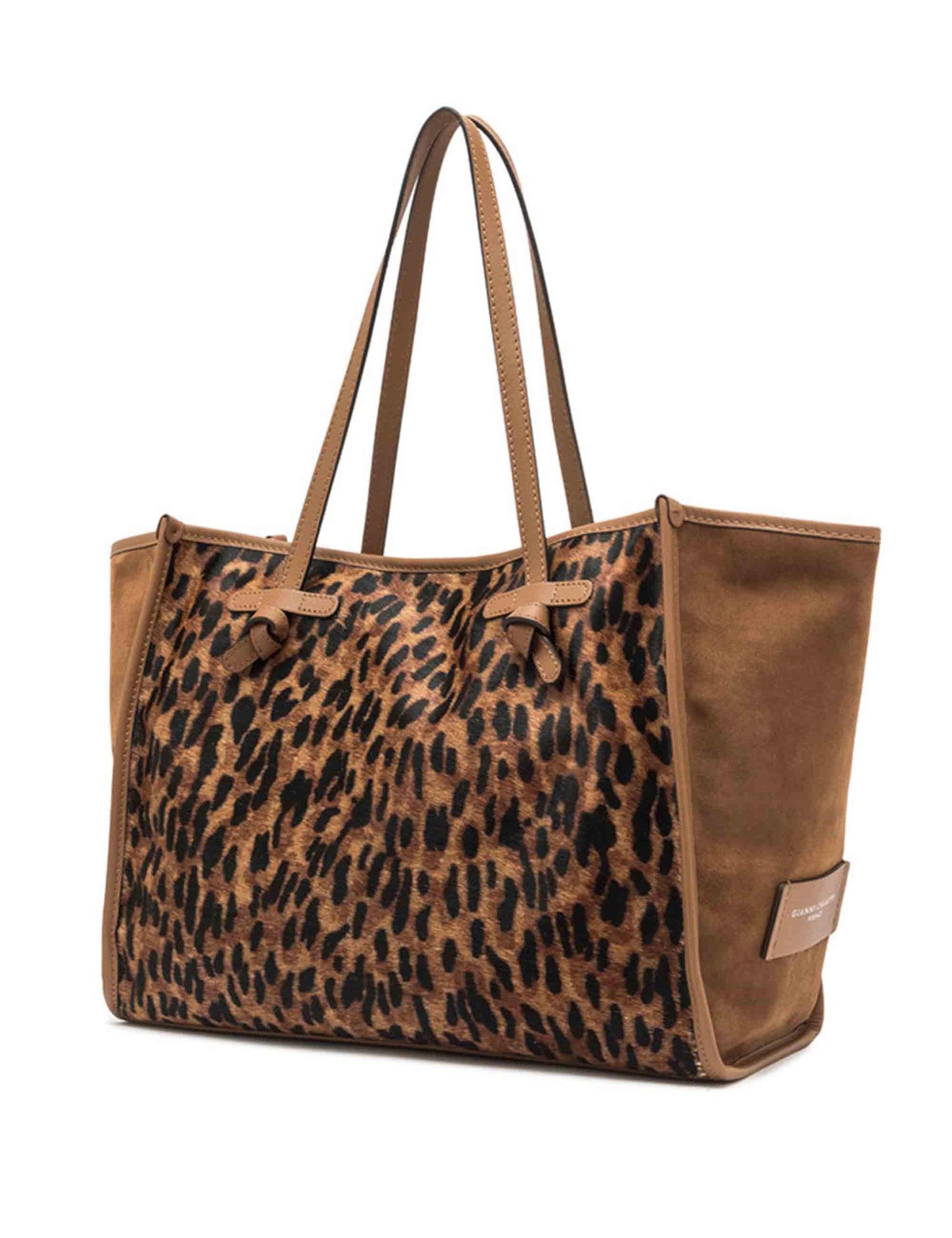 Borse donna Marcella in pelle animalier con doppi manici BS12120 LYNX Marcella Club 