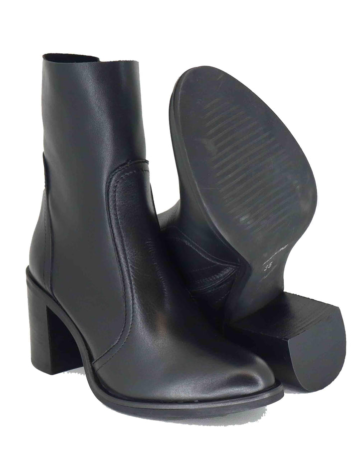 Stivaletti donna in pelle nera con tacco alto in cuoio AVI 3 001 Tattoo 