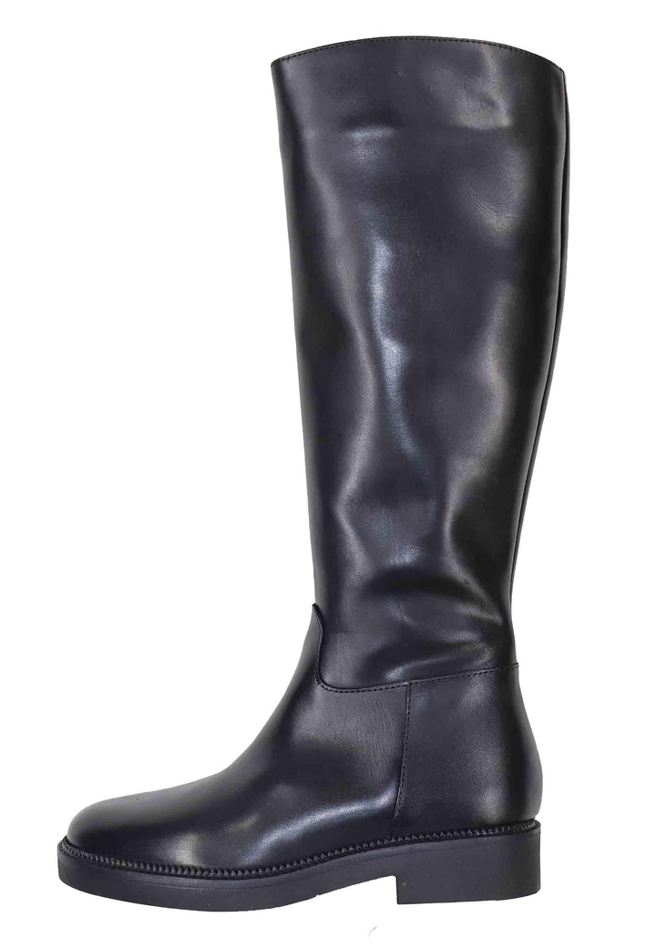 Stivali donna in pelle nera con tacco basso e punta tonda SPD2014 001 Spatarella 