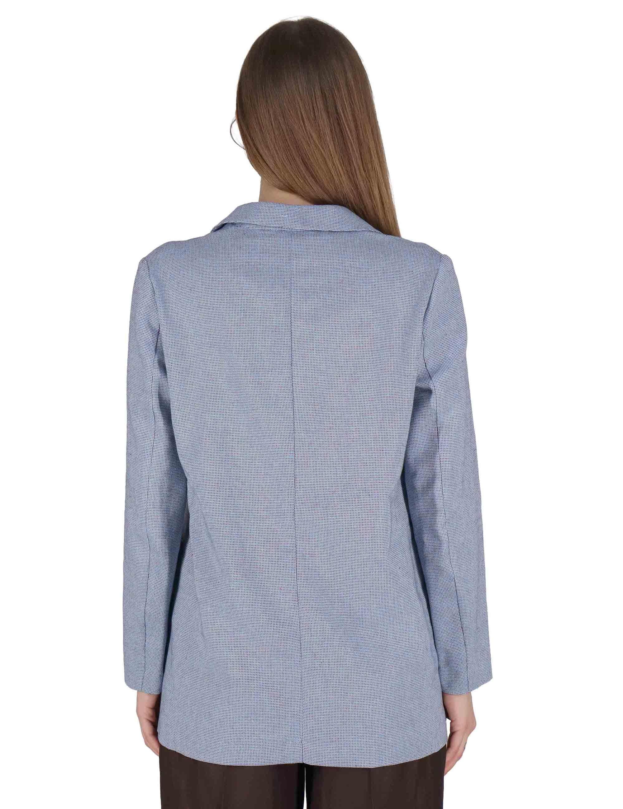 Giacche donna Casual Blazer in cotone celeste monopetto JABGA0001-F1494-1251 6005 Justmine 
