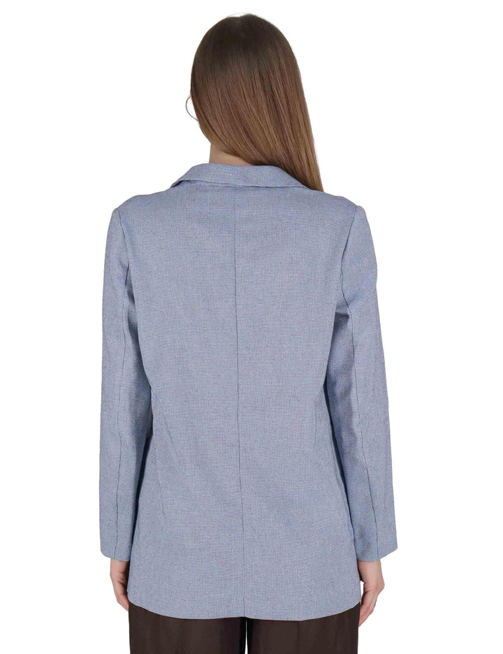 Giacche donna Casual Blazer in cotone celeste monopetto JABGA0001-F1494-1251 6005 Justmine 
