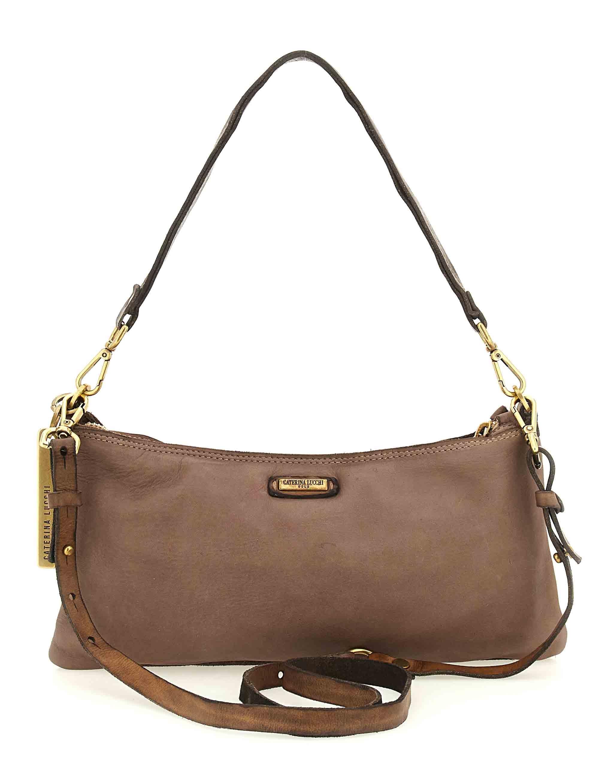 Borse a spalla Nora in pelle e camoscio taupe multiriga Donna L012960ND X2917 C2004