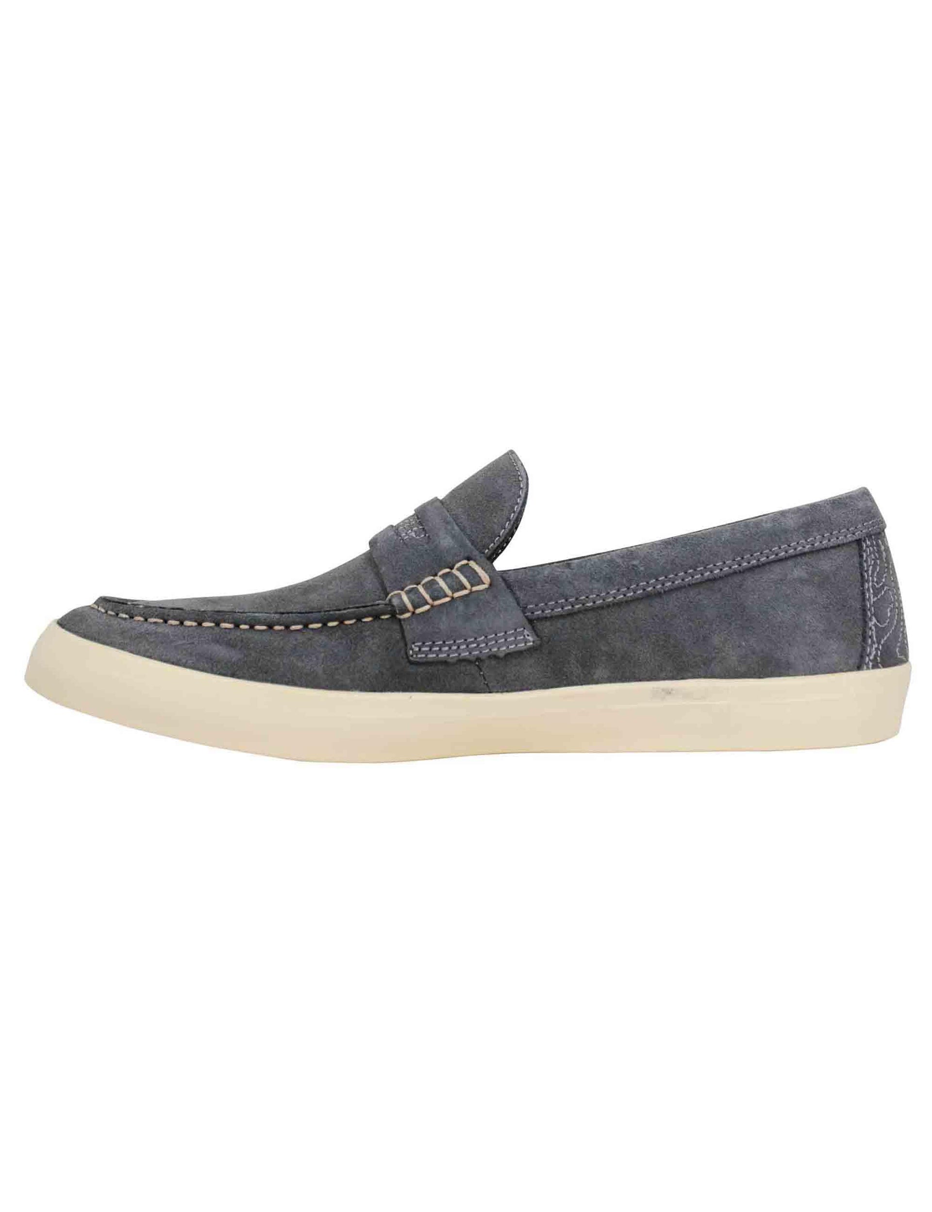 Mocassini uomo Moki Suede in camoscio grigio con suola in gomma bianca JM41111A 055 Jeep 