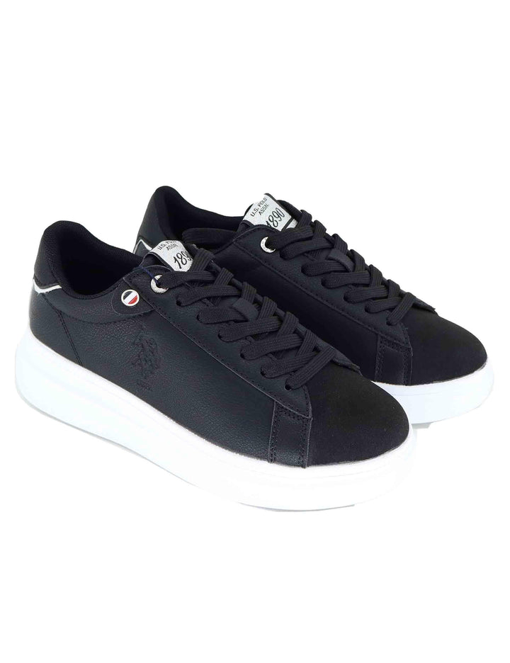 Sneakers donna in tessuto nero con logo laterale e suola alta CODY011C BLK U.S. Polo Assn. 