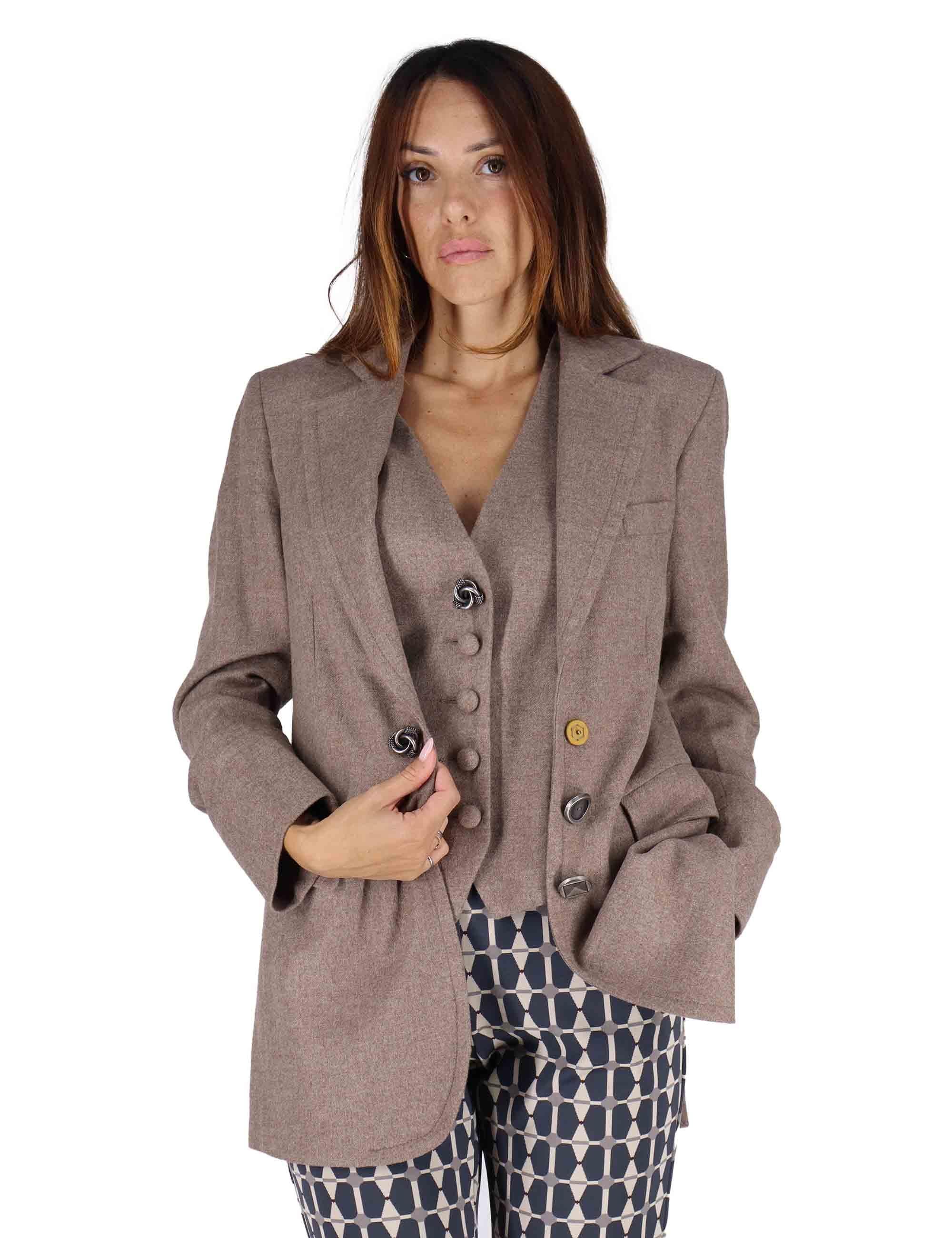 Giacche monopetto donna Tailored in Wool in lana taupe JD647120294 11003 Maliparmi 