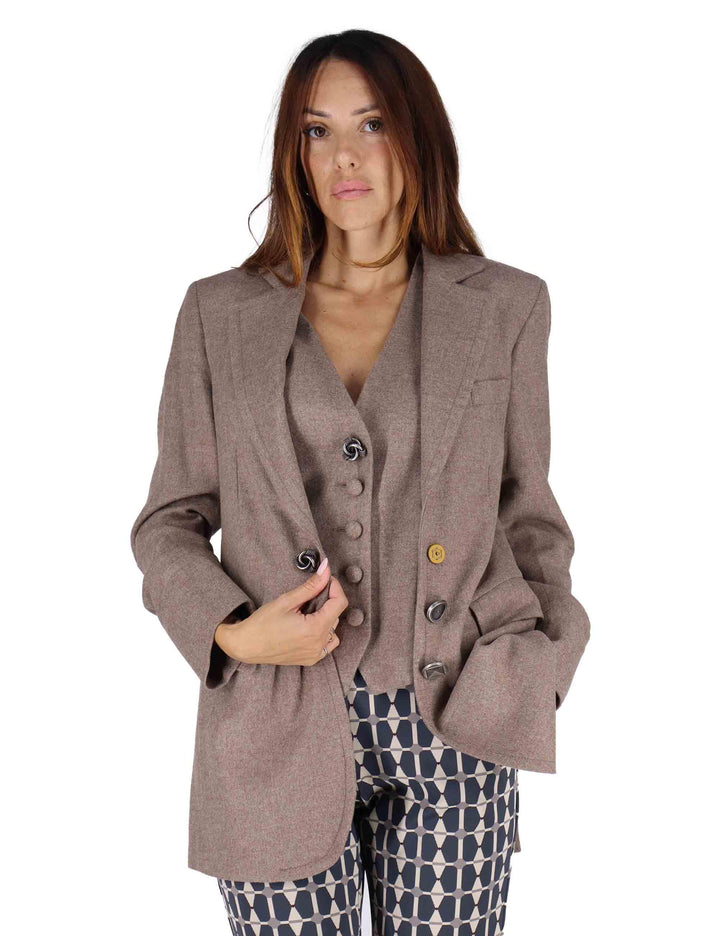 Giacche monopetto donna Tailored in Wool in lana taupe JD647120294 11003 Maliparmi 