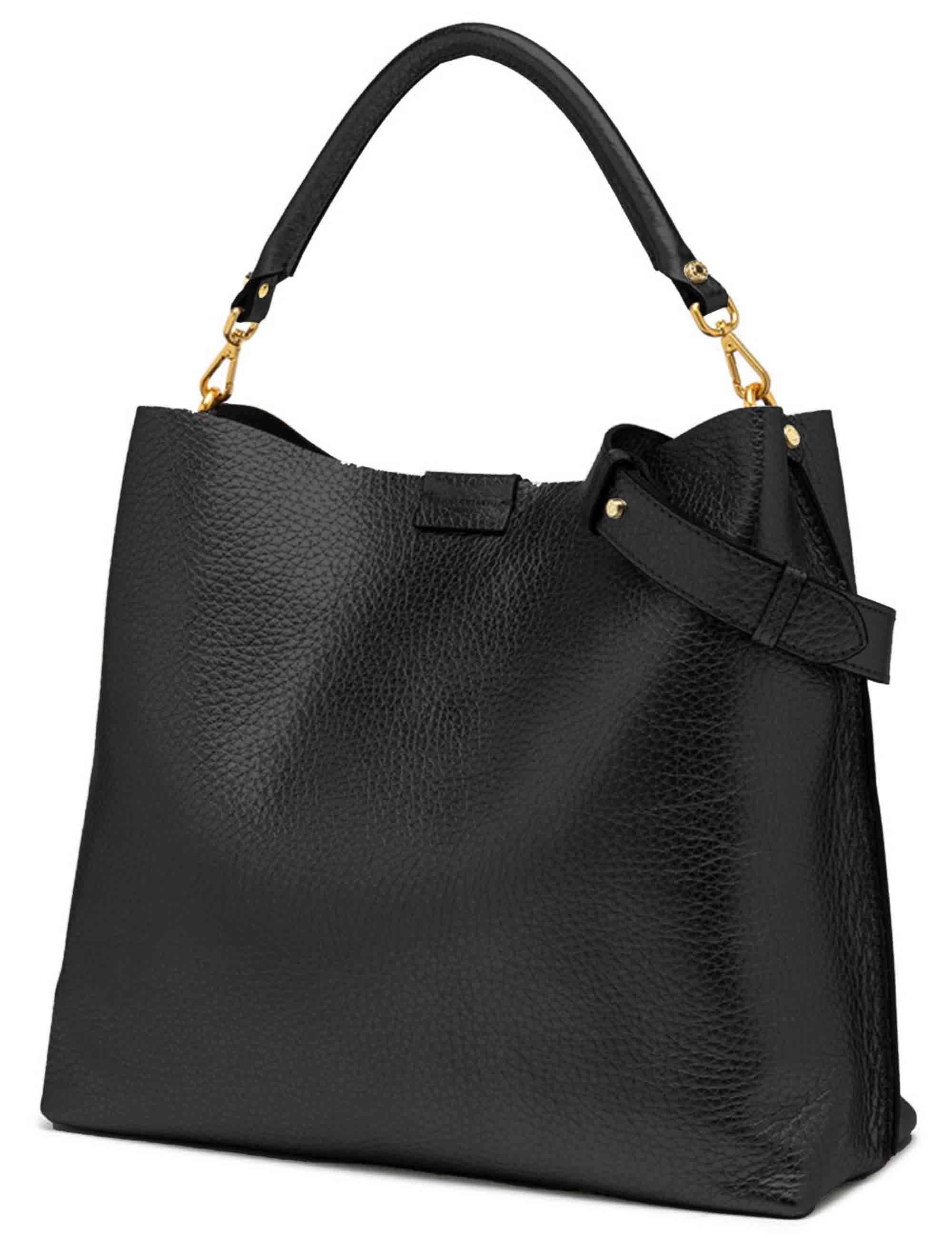 Borse donna Aretha in pelle nera BS11833 12565 RNGDBL Gianni Chiarini 