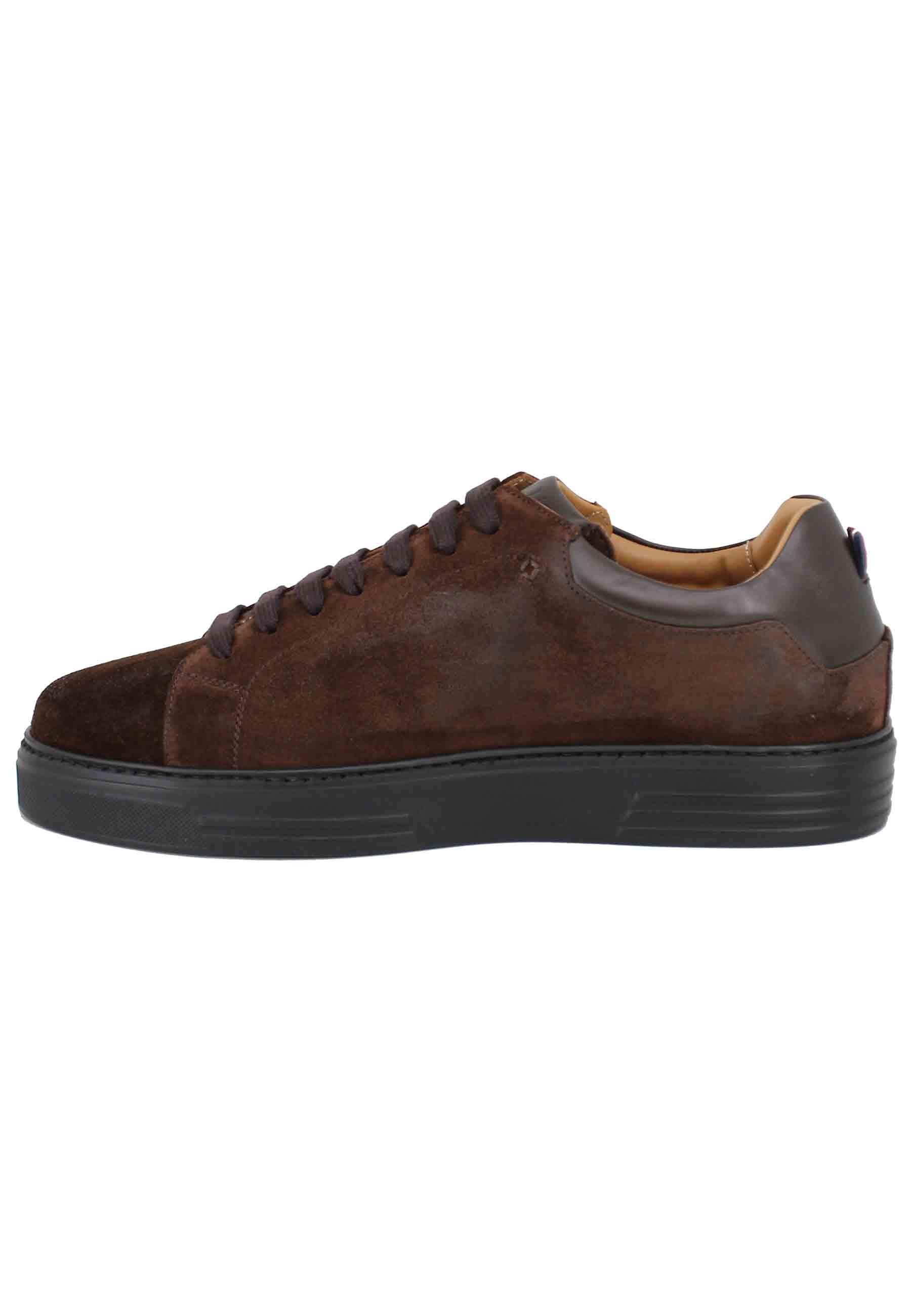 Sneakers uomo in pelle e camoscio testa di moro SON 400 013 Rogal's 