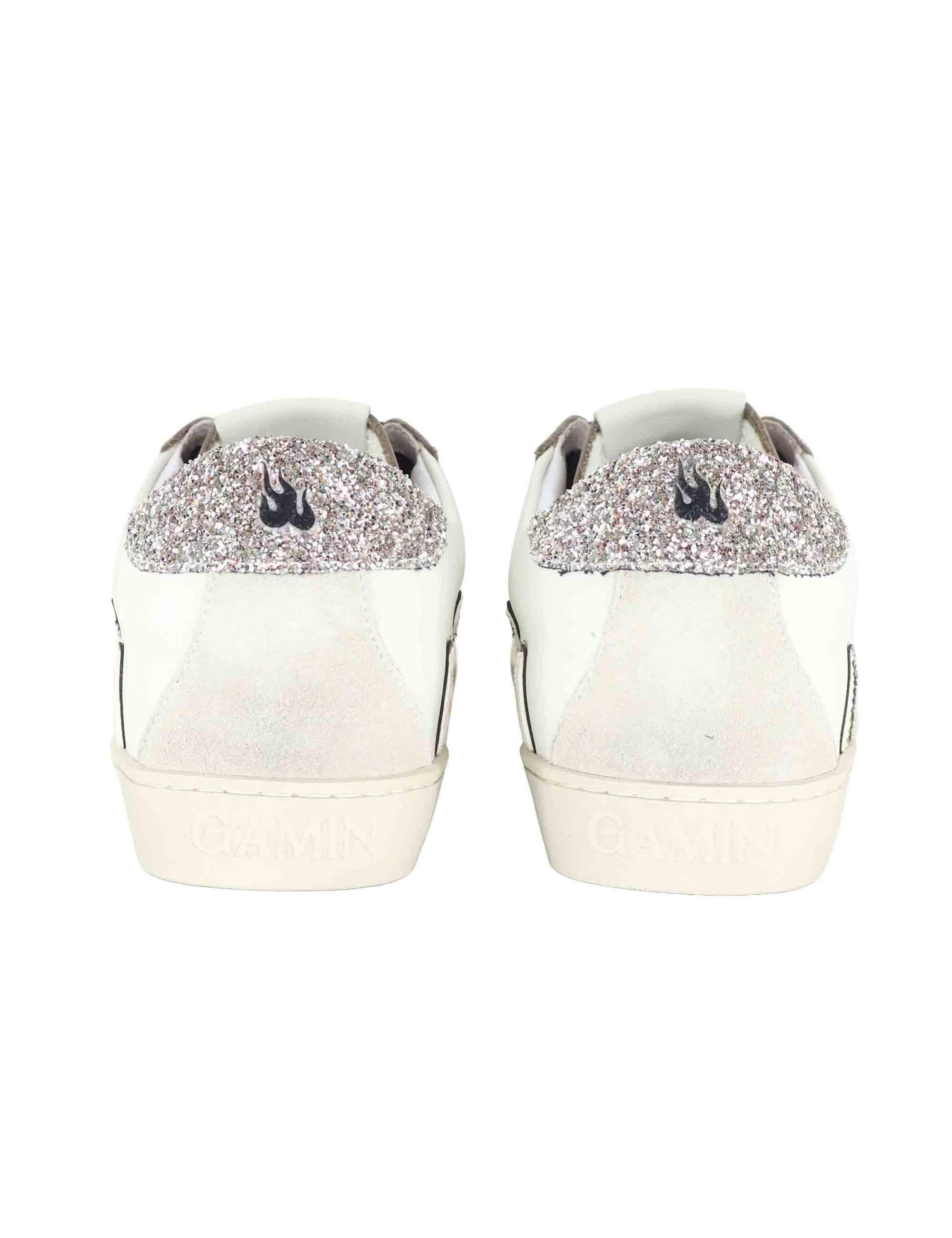 Sneakers donna in pelle off white con logo animalier D0196S10 95 Gamin 