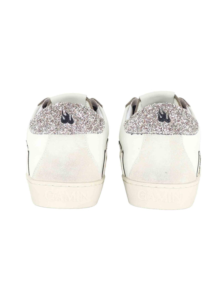 Sneakers donna in pelle off white con logo animalier D0196S10 95 Gamin 