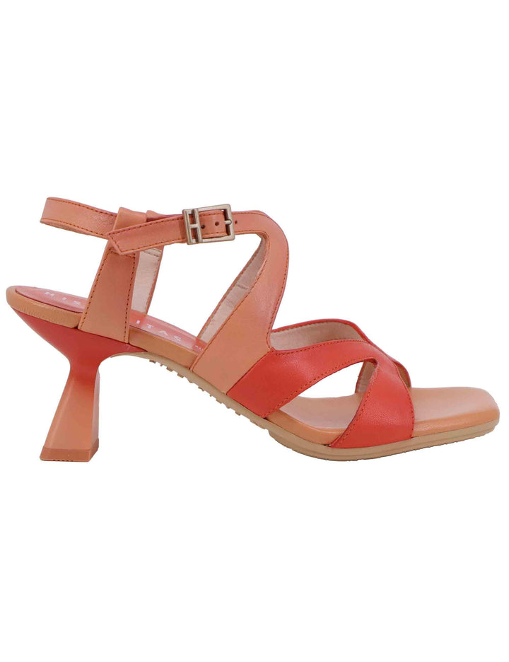 Sandali donna in pelle corallo con tacco alto HV253879 C003 Hispanitas 