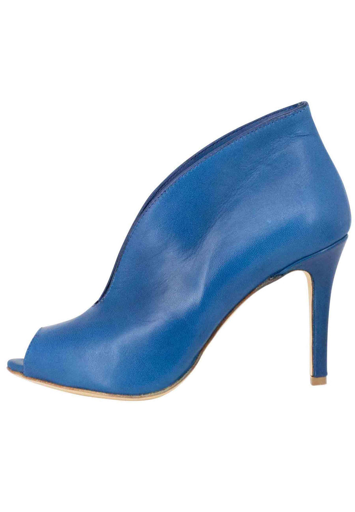 Stivaletti open toe donna in pelle blu denim tacco alto SP8004 002 L'Arianna 