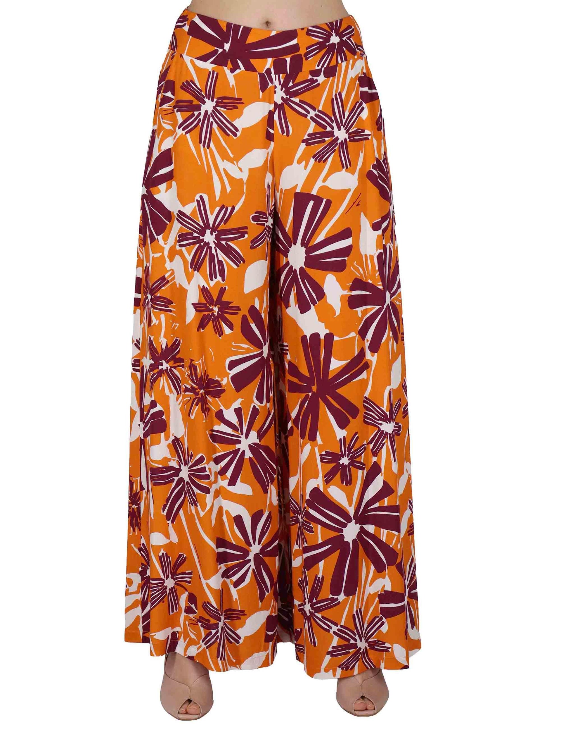 Pantaloni donna Palazzo Trousers in viscosa naturale arancione stampata JABPN0001-F1090-1244 2102 Justmine 