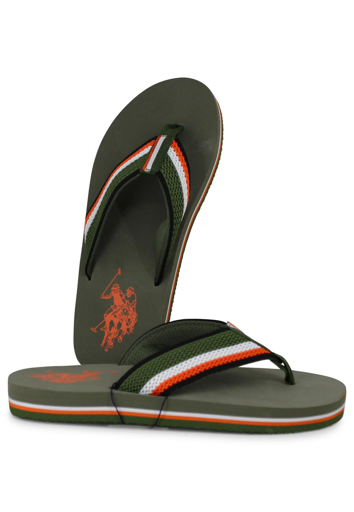 Infradito uomo in tessuto verde con suola in gomma leggera HANK001A OLI001 U.S. Polo Assn. 