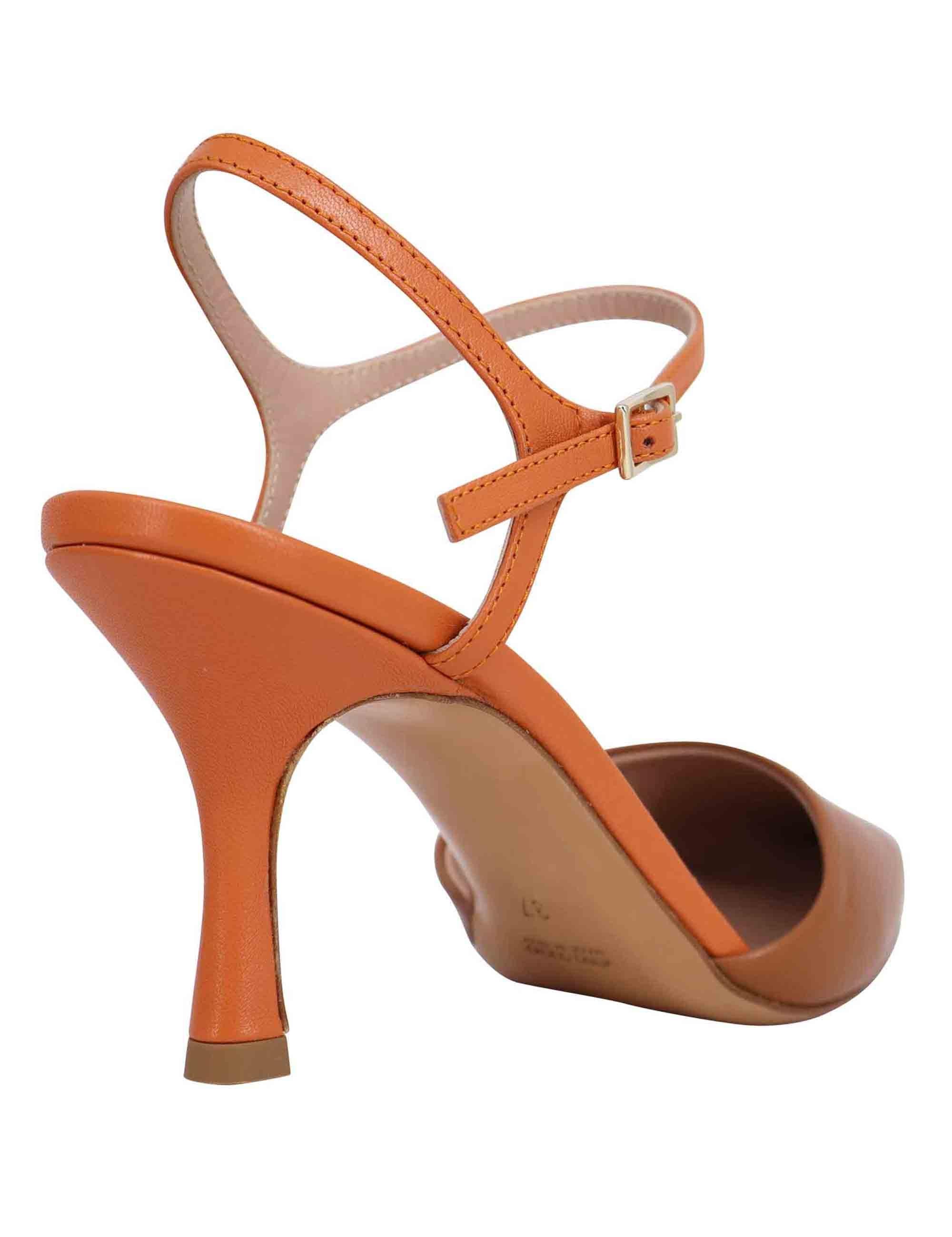 Sandali donna in pelle cuoio con tacco alto e cinturino alla caviglia SP286 029 Spatarella 