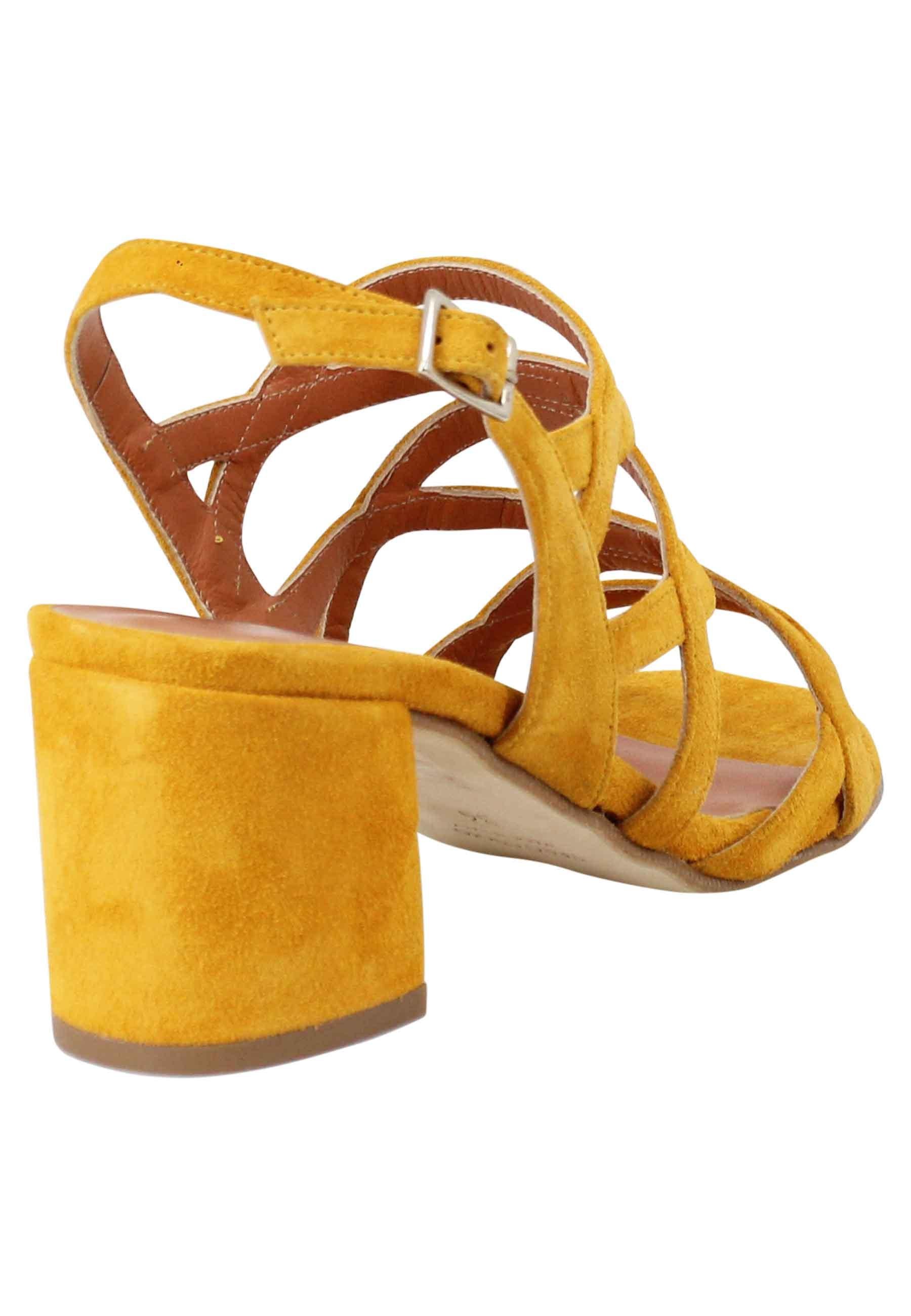 Sandali slingback donna in camoscio giallo con tacco alto MARTA 100 600 Tattoo 