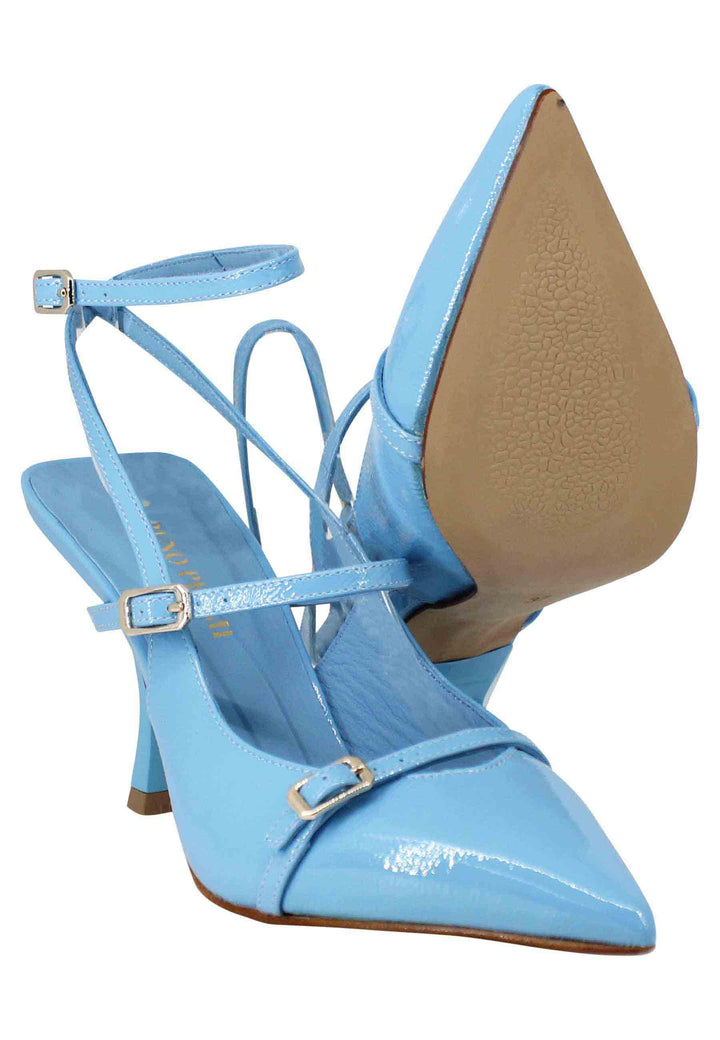 Decollete donna  Tai Laliet in vernice celeste con doppi cinturini e tacco alto BF2903X 306 Bruno Premi 