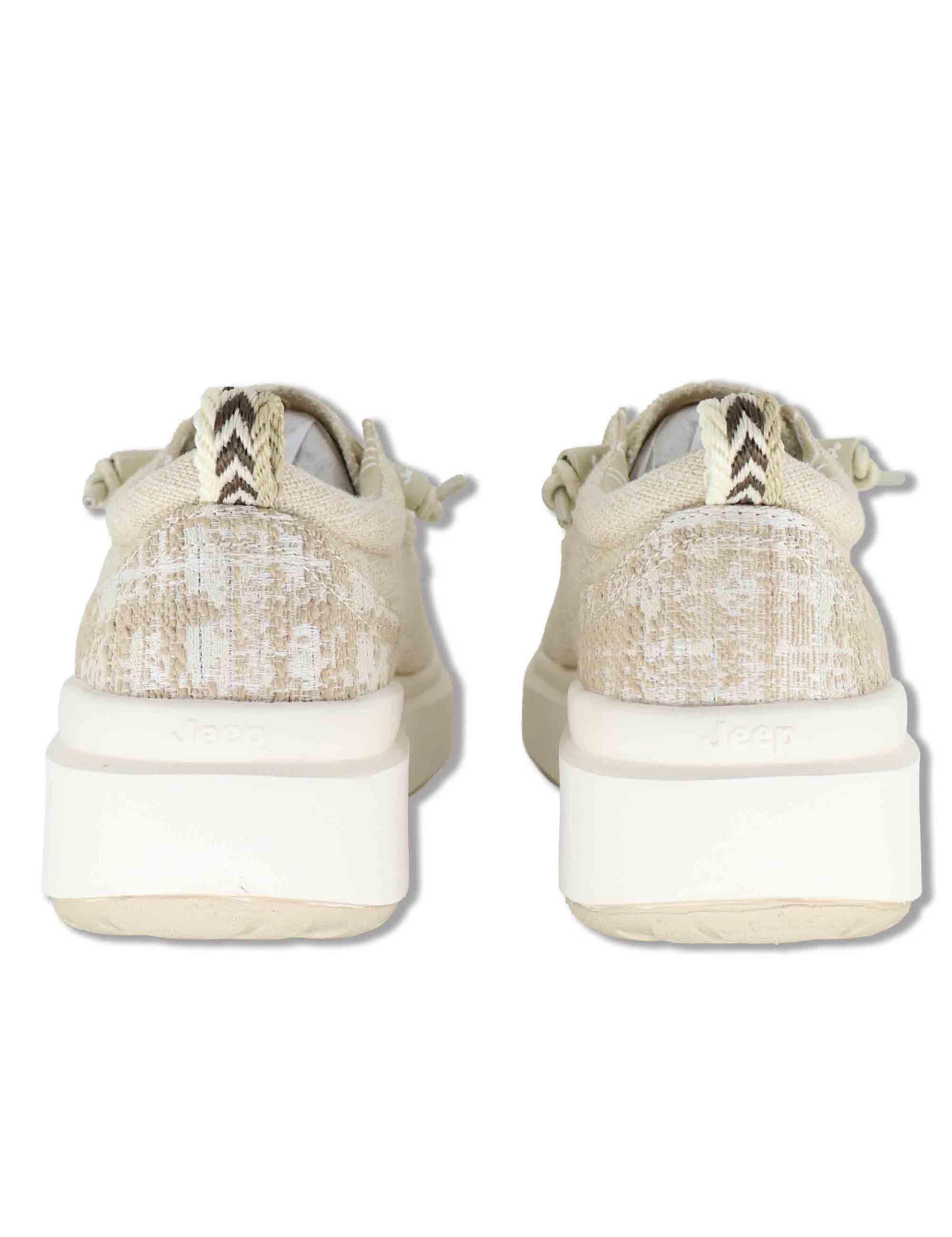 Sneakers donna Nature Wallabee in tessuto beige con lacci elastici JL61530A 023 Jeep 