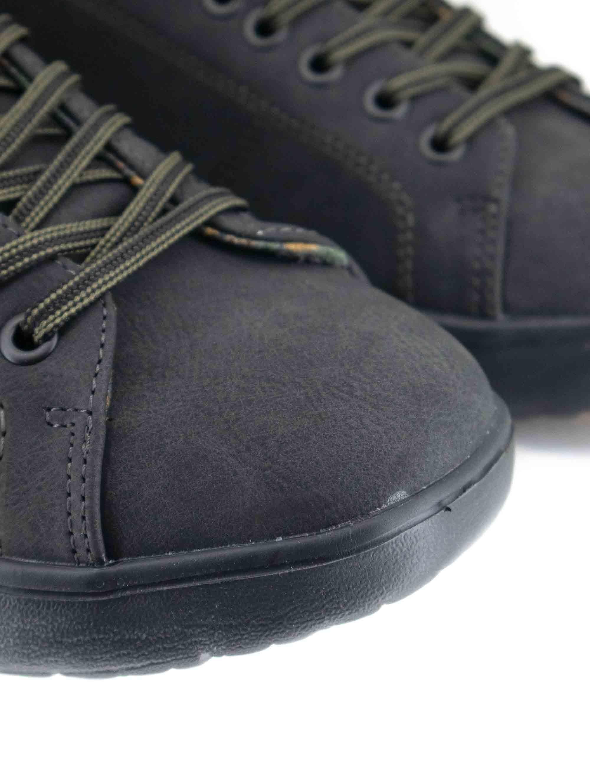 Stivaletti uomo Macadam in pelle nera con suola in gomma JM52051A 062 Jeep 