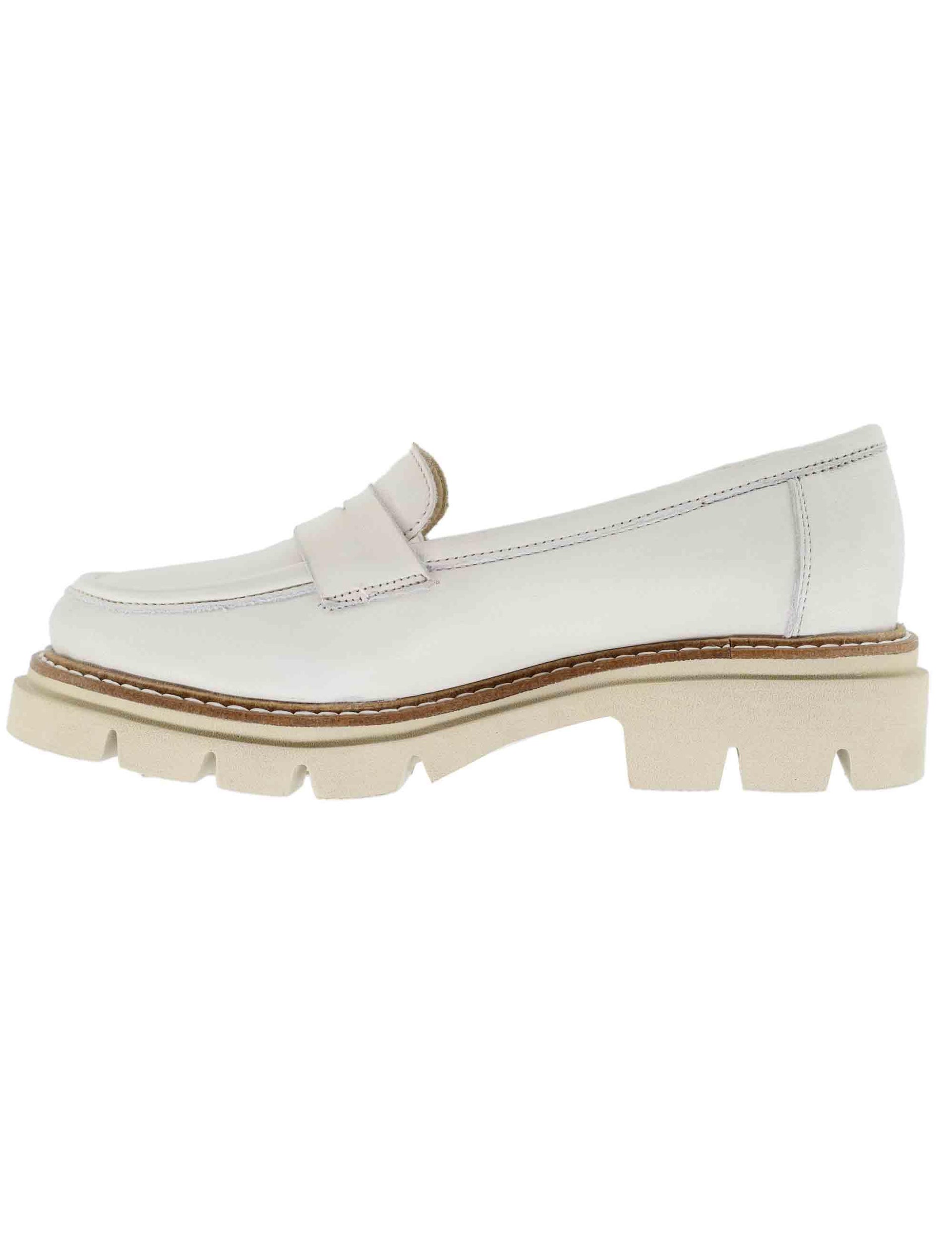 Mocassini donna in pelle bianco SP2103 003 Spatarella 