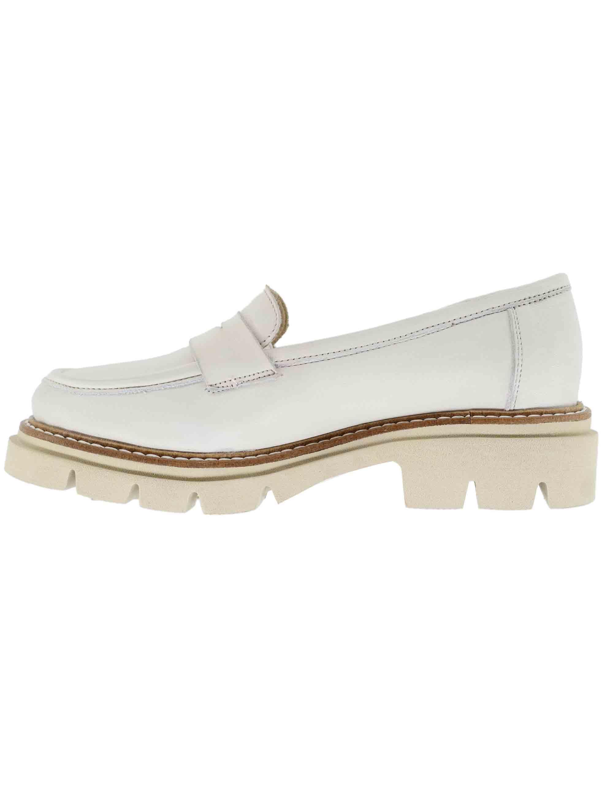 Mocassini donna in pelle bianco SP2103 003 Spatarella 