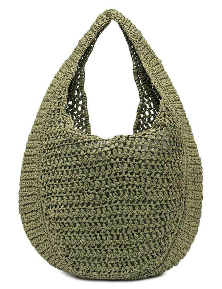Borse donna Nefeli monospalla in paglia verde con chiusura cordoncino BS11954 COMM STR-CRCH 11730 Gianni Chiarini 