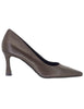 Decollete in pelle marrone con tacco alto Donna A 74 014