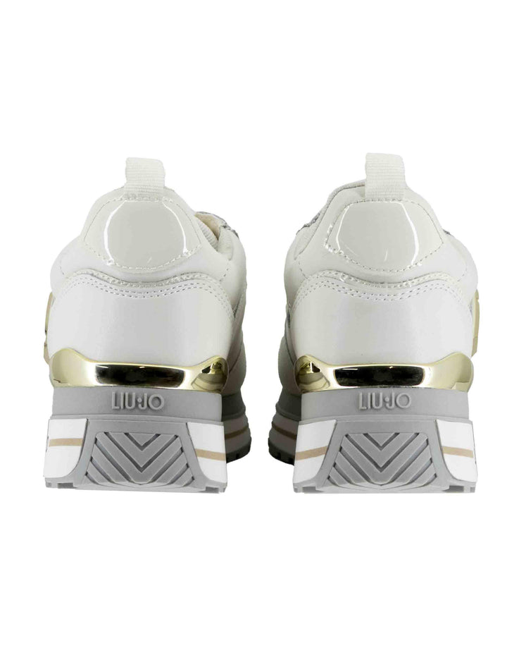 Sneakers donna Maxi Wonder 01 in pelle off white con suola alta 5,5 cm BF5009P0102S1400 Off White Liu-Jo 