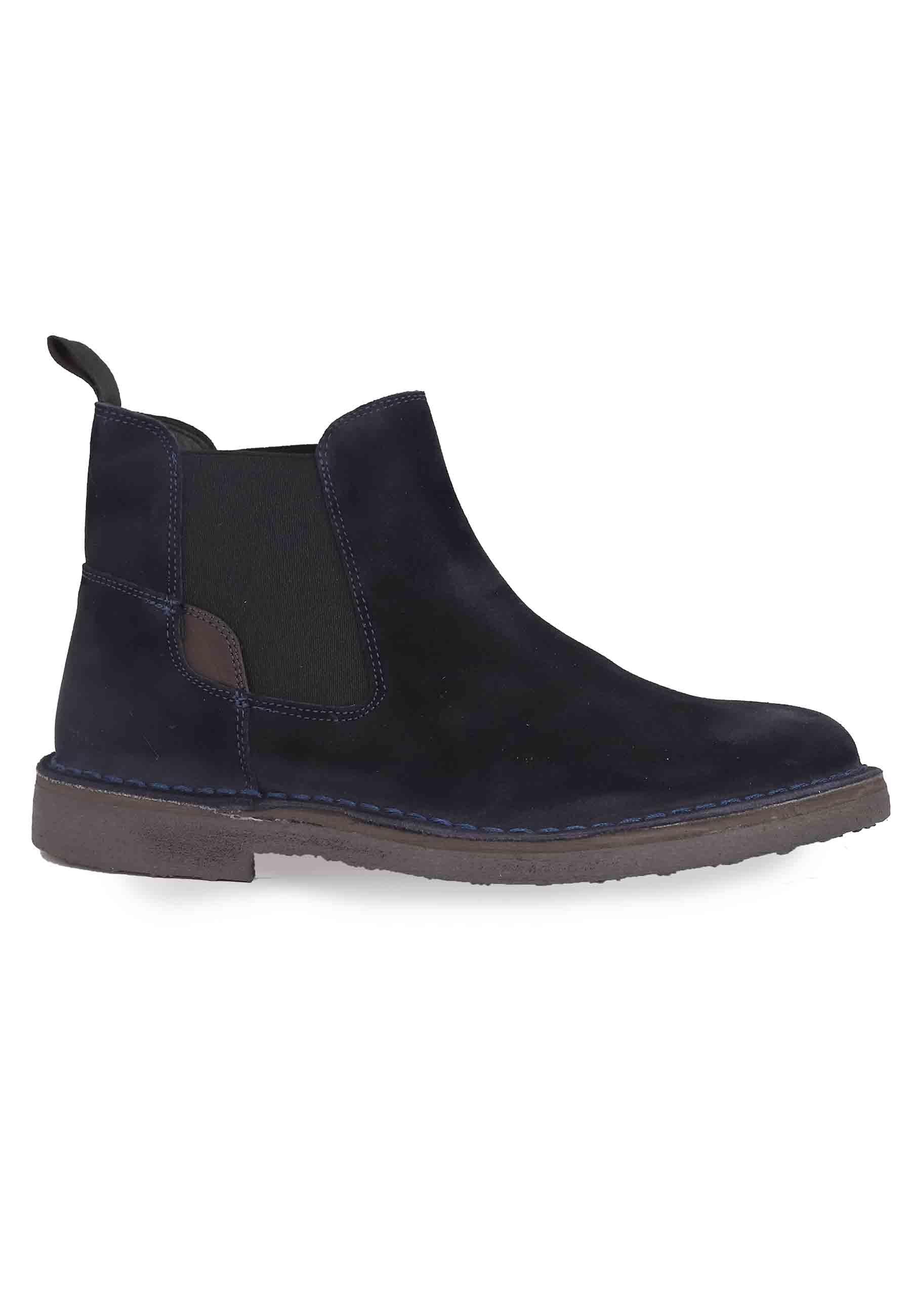 Chelsea boot in camoscio blu con suola in gomma SP6088 002 Spatarella 