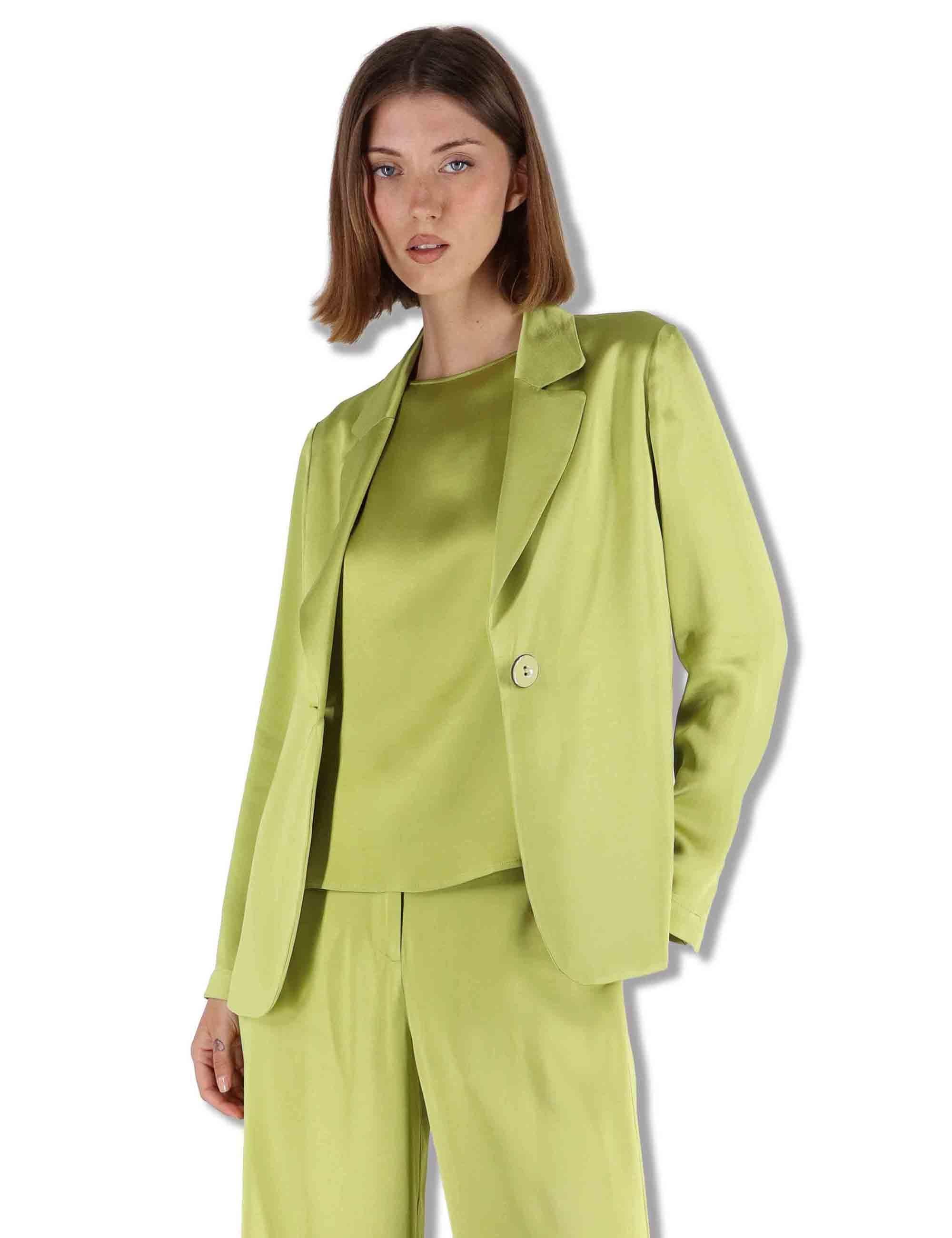 Giacche donna Shiny in cady verde monopetto JD648250631 60109 Maliparmi 