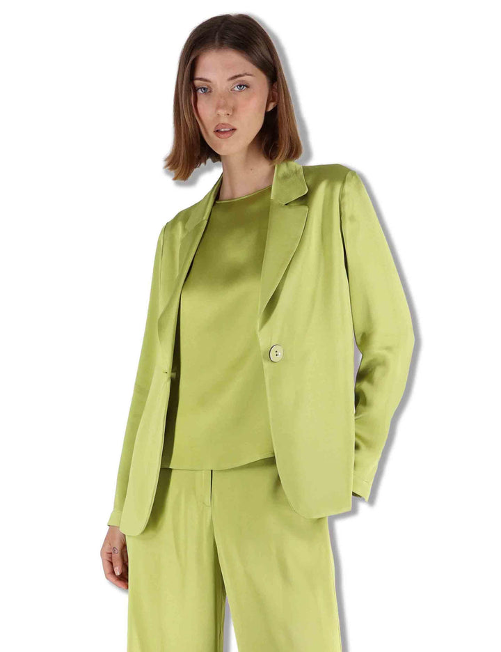 Giacche donna Shiny in cady verde monopetto JD648250631 60109 Maliparmi 