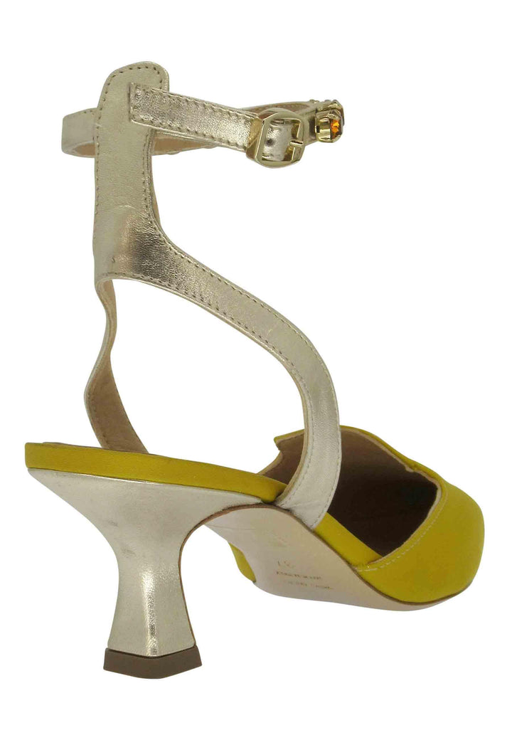 Decollete donna in raso senape con cinturino gioiello alla caviglia ARKAN 008 Festa 