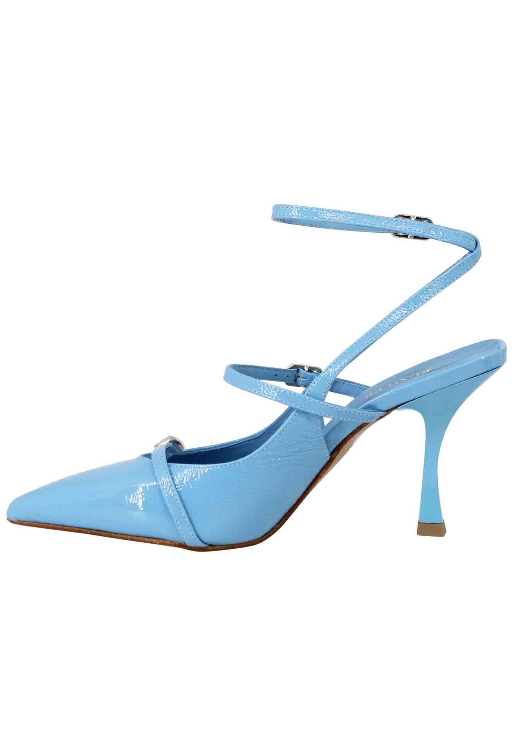 Decollete donna  Tai Laliet in vernice celeste con doppi cinturini e tacco alto BF2903X 306 Bruno Premi 