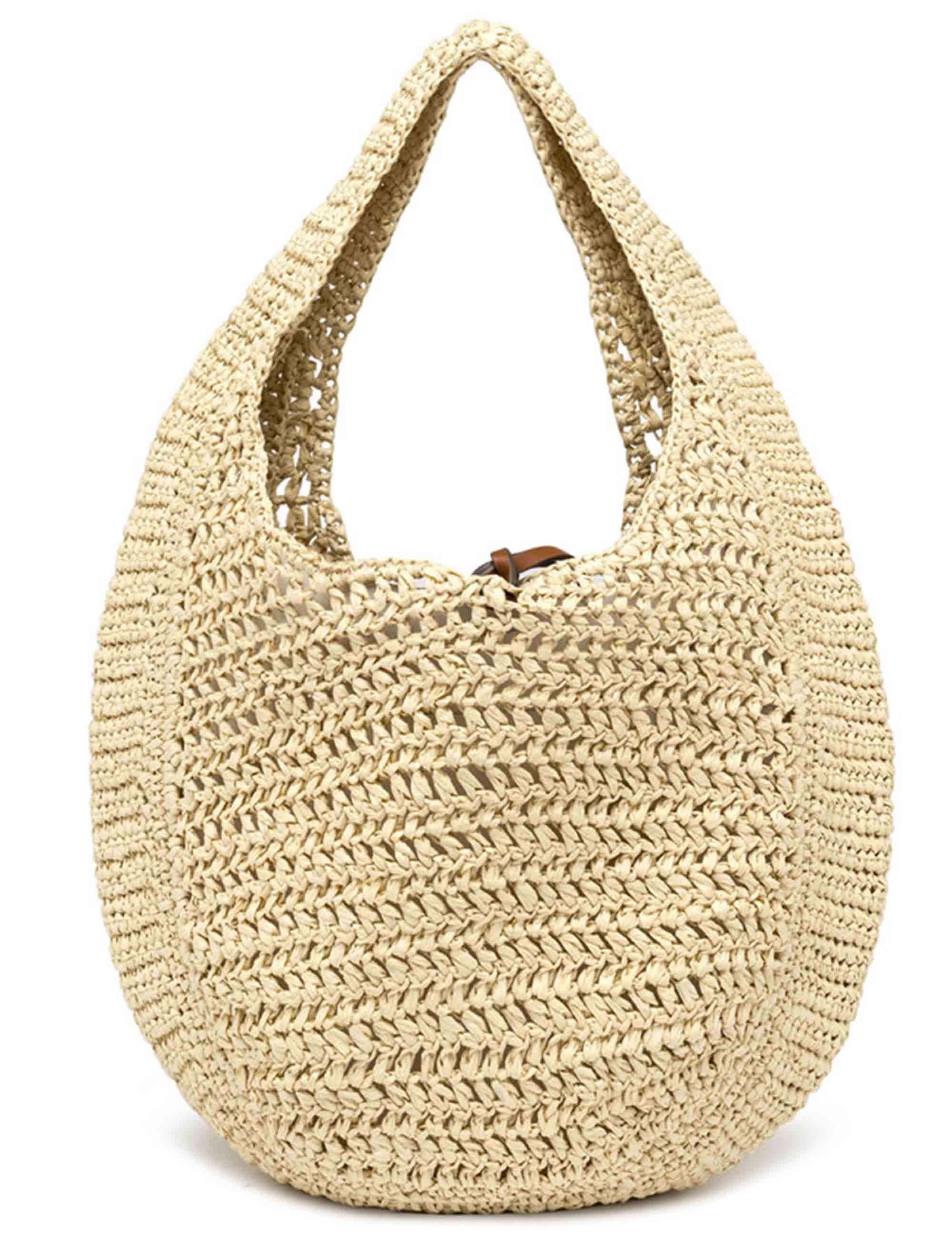 Borse donna Nefeli monospalla in paglia naturale con chiusura cordoncino BS11954 COMM STR-CRCH 850 Gianni Chiarini 
