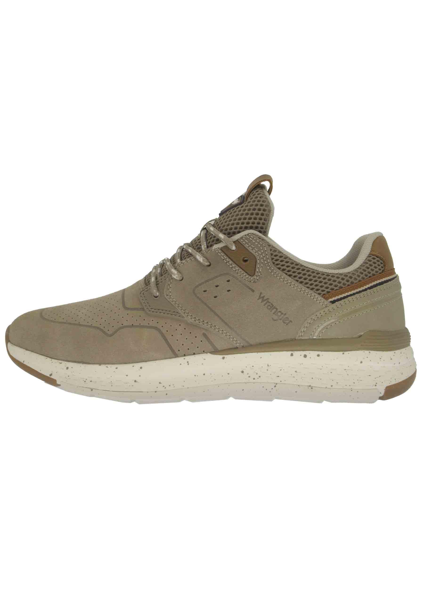 Sneakers uomo Pioneer Suede in pelle sabbia con suola ultra light e memory foam WM21111A 025 Wrangler 