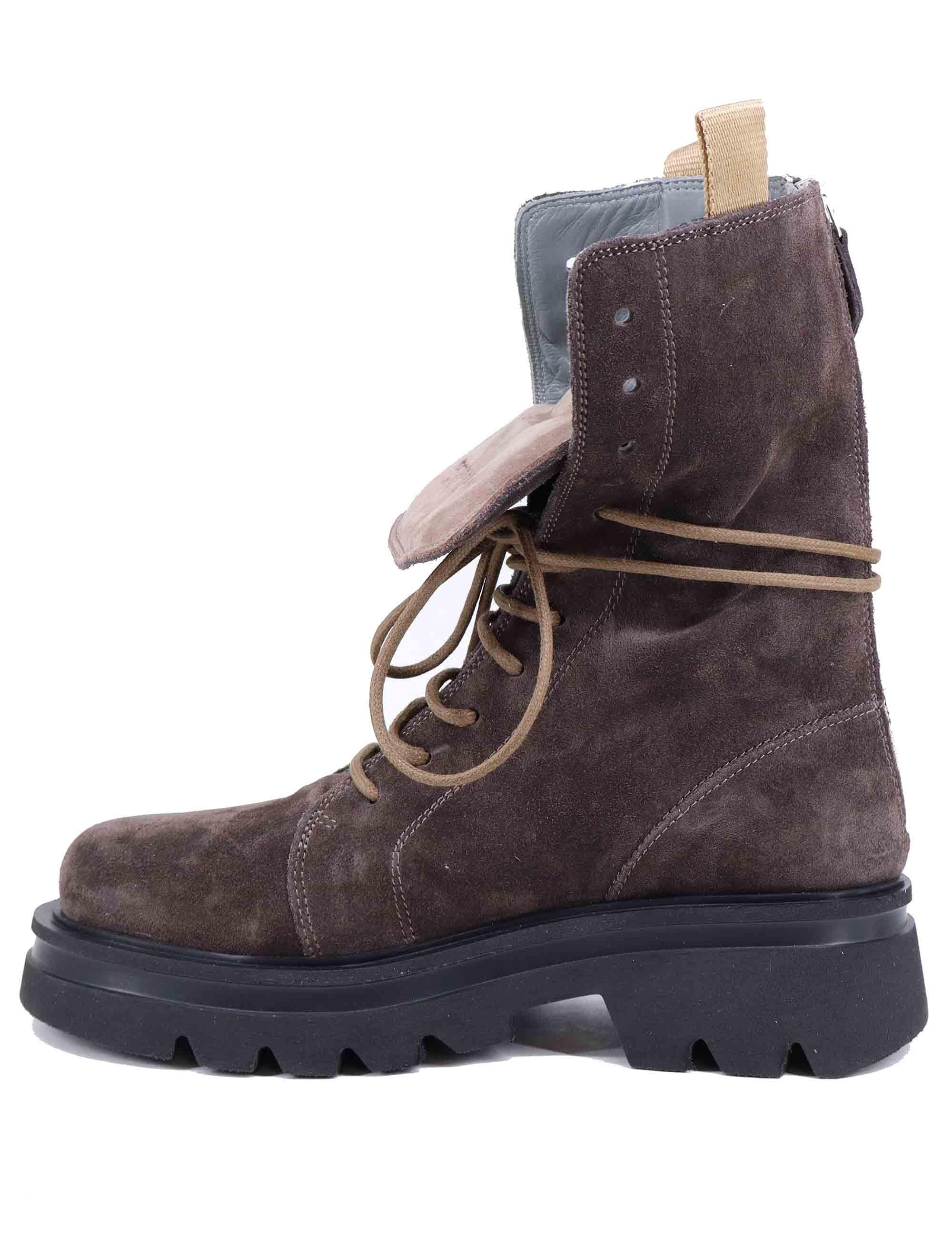 Anfibi donna in camoscio grigio con zip posteriore SCORPIO 023 Patrizia Bonfanti 