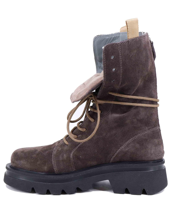 Anfibi donna in camoscio grigio con zip posteriore SCORPIO 023 Patrizia Bonfanti 