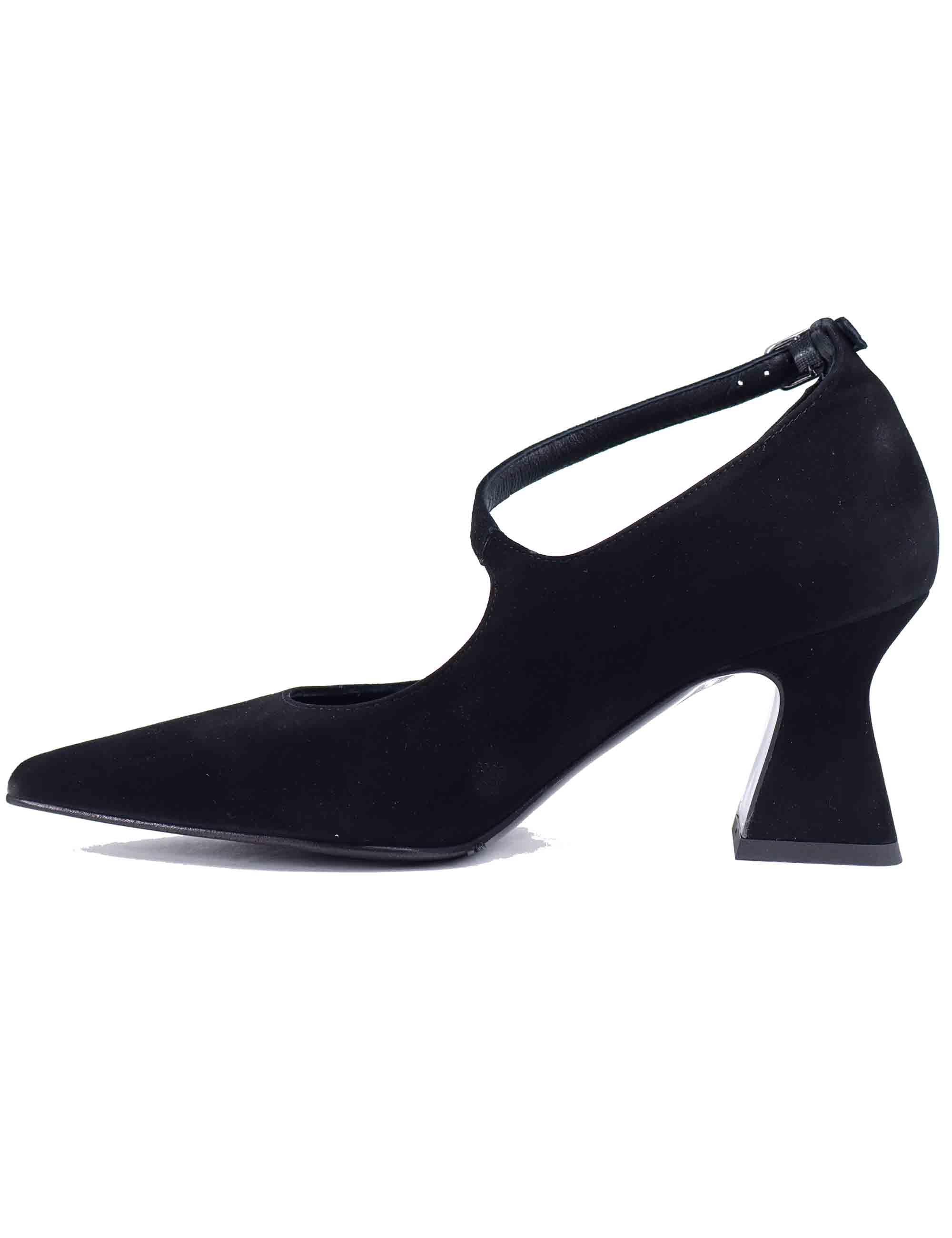 Decollete donna in camoscio nero con tacco alto SP1058 001 Spatarella 