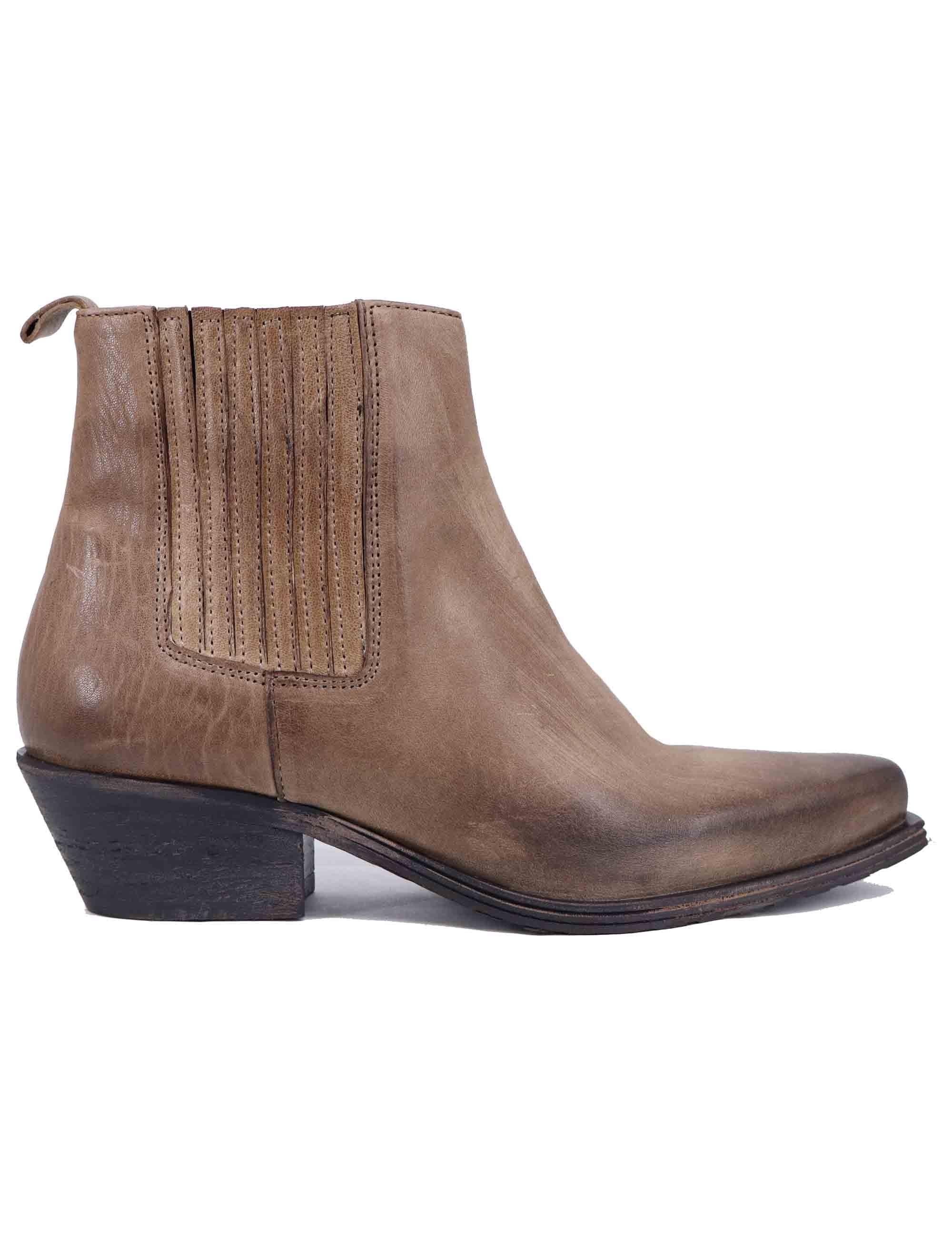 Stivaletti Texani Donna NEVIS03 016 in Pelle Taupe - Zoe