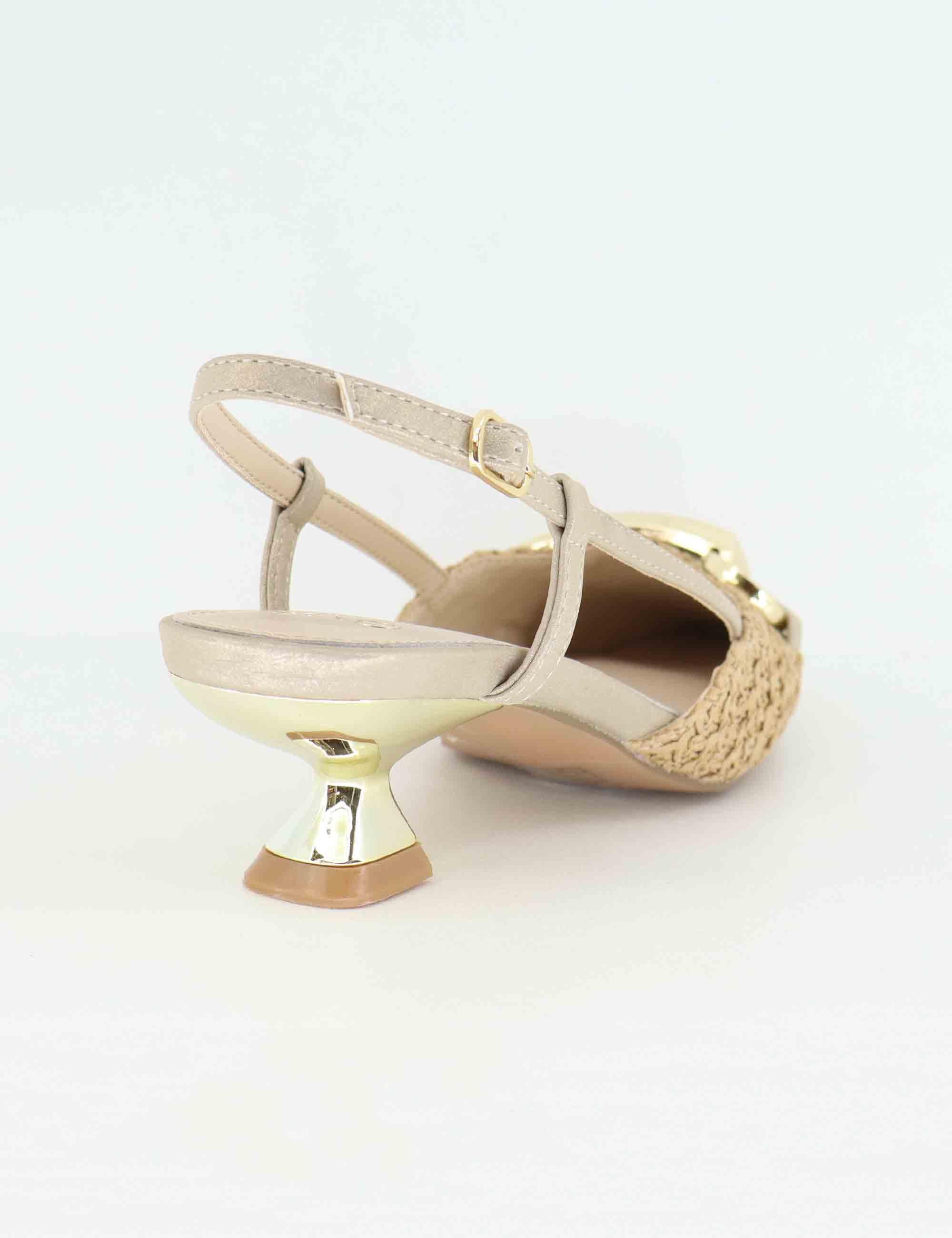 Slingback donna in rafia naturale con tacco basso U470013327K6 24T01-2 Exe 