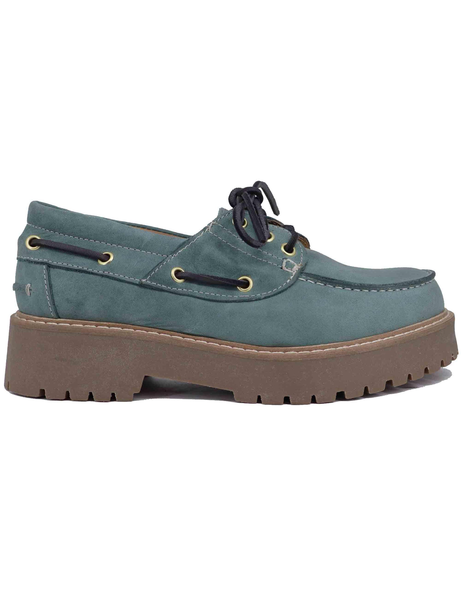 Stringate donna in pelle demin con suola carrarmato SP20 434 Spatarella 
