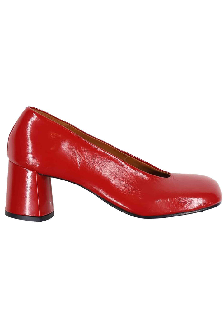 Decollete donna in pelle rossa con punta tonda ALBA 005 Manuel Costa 