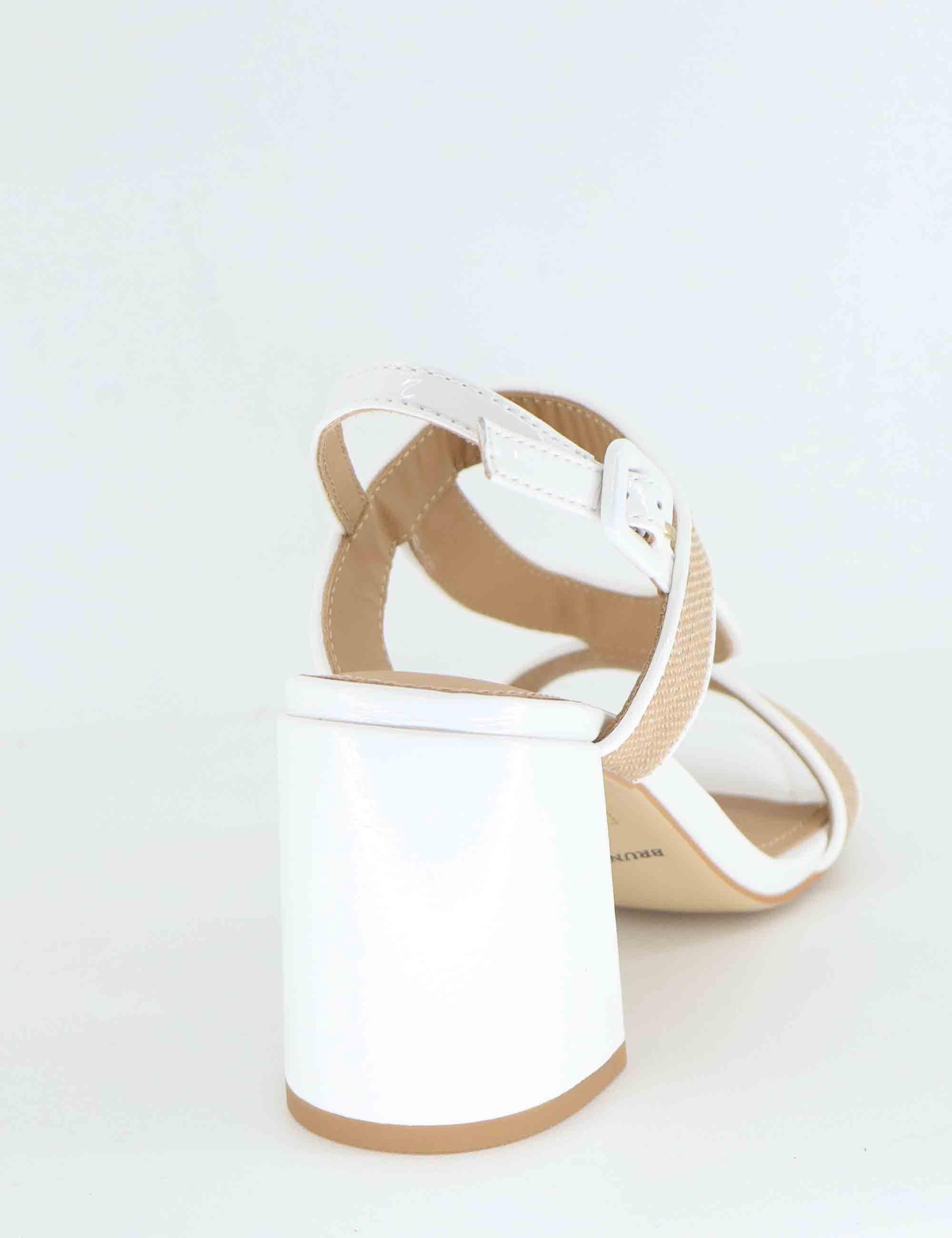 Sandali donna slingback in pelle bianca tacco alto BL3301X 100 Bruno Premi 