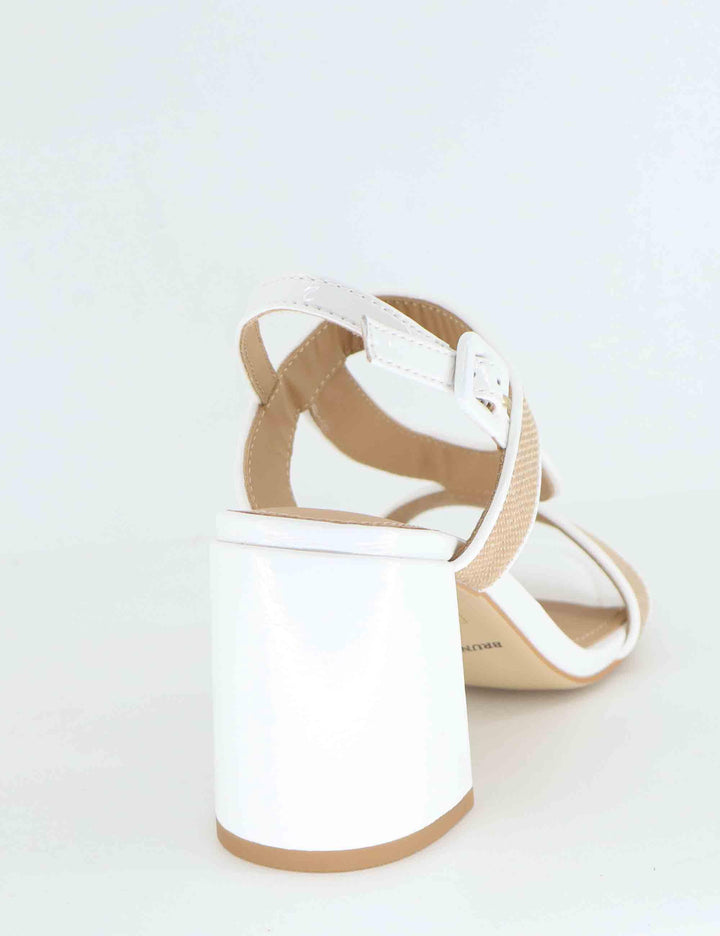 Sandali donna slingback in pelle bianca tacco alto BL3301X 100 Bruno Premi 