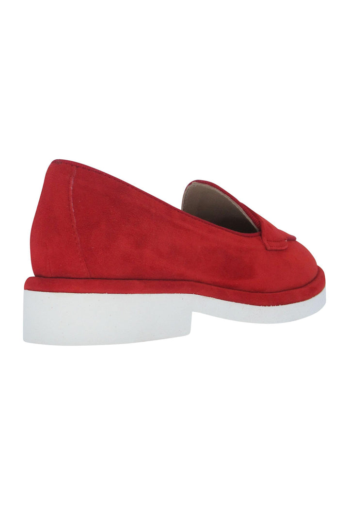 Mocassini donna in camoscio rosso e suola in gomma B188 017 Spatarella 