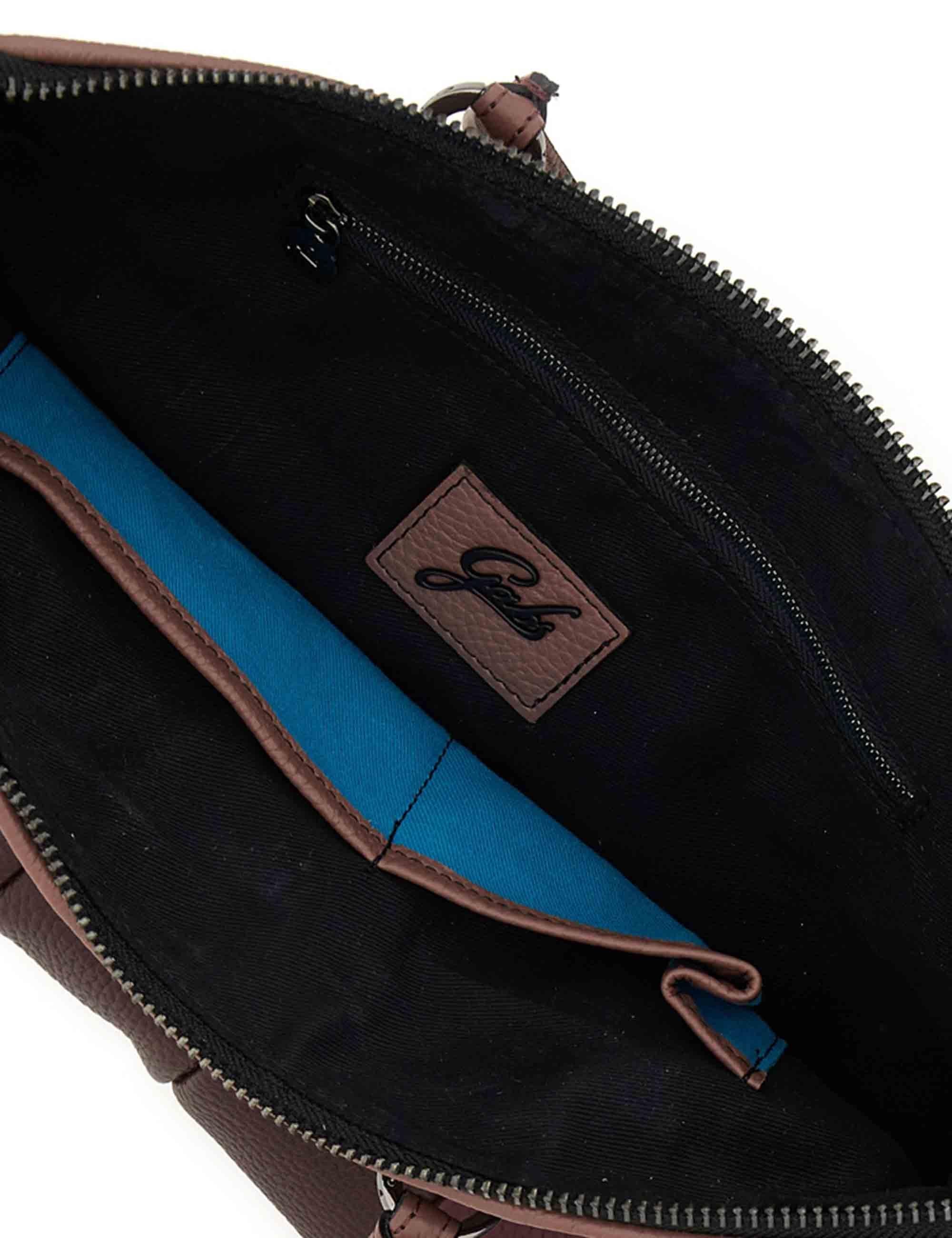 Borse donna G3 Plus in pelle cuoio e bordeaux con doppie tracolle G000033T2 X2884 F1945 Gabs 