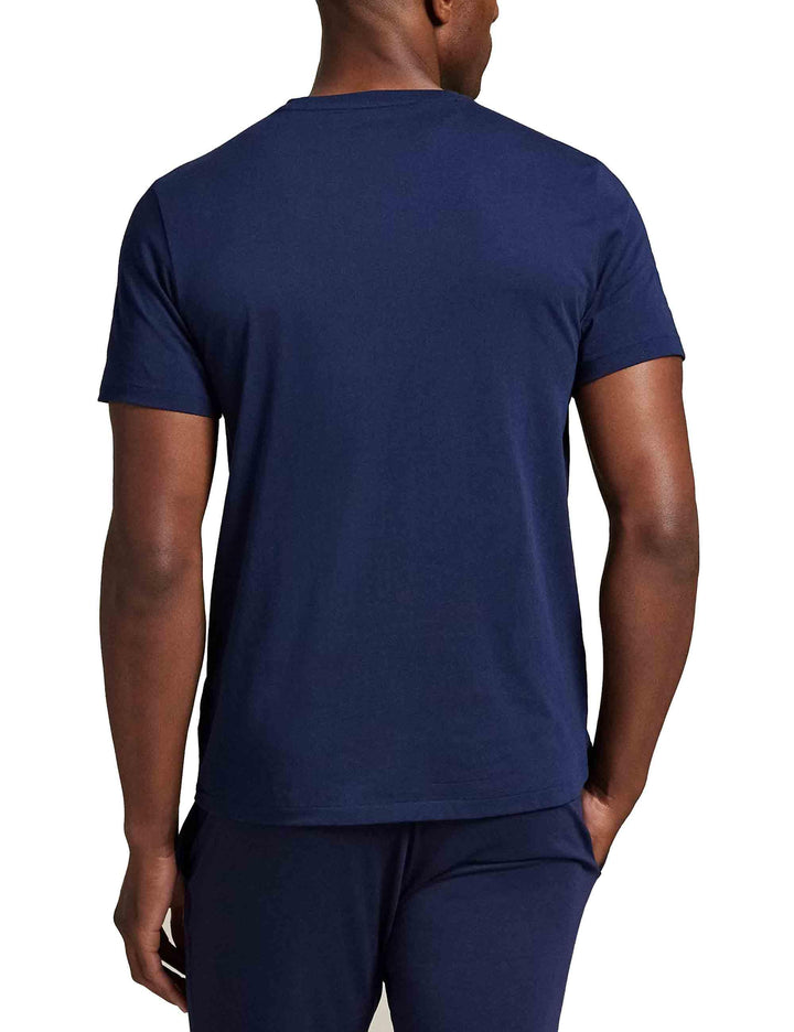 T-shirt uomo Crew Top in cotone blu con logo ricamato 714931650005 CRUISE NAVY POLO TEE Polo Ralph Lauren 