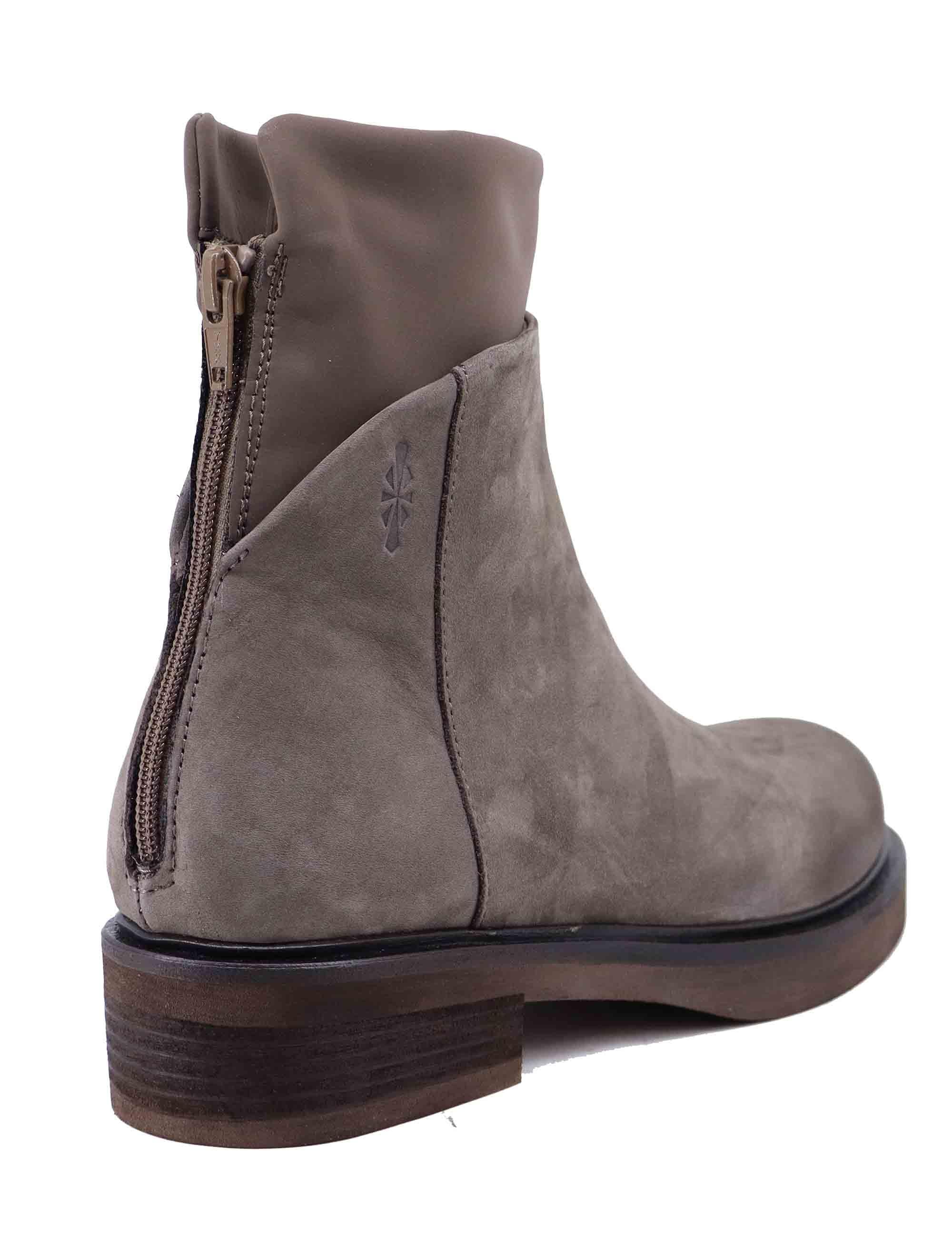Stivaletti donna in pelle taupe con zip posteriore YAYA 013 Patrizia Bonfanti 